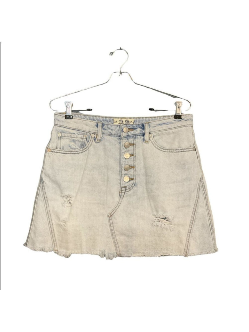 Free People- We the free denim skirt size 28 - Picture 4 of 7